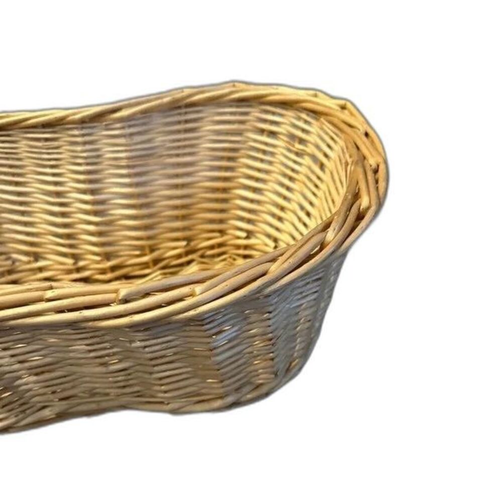 Vintage Wicker Woven Storage Basket Natural Rattan Rectangular Basket - Picture 4 of 7